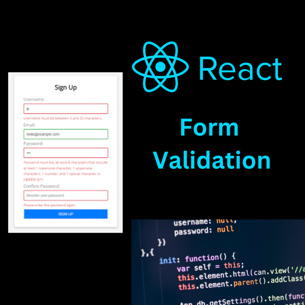 Form validation in react js functional component