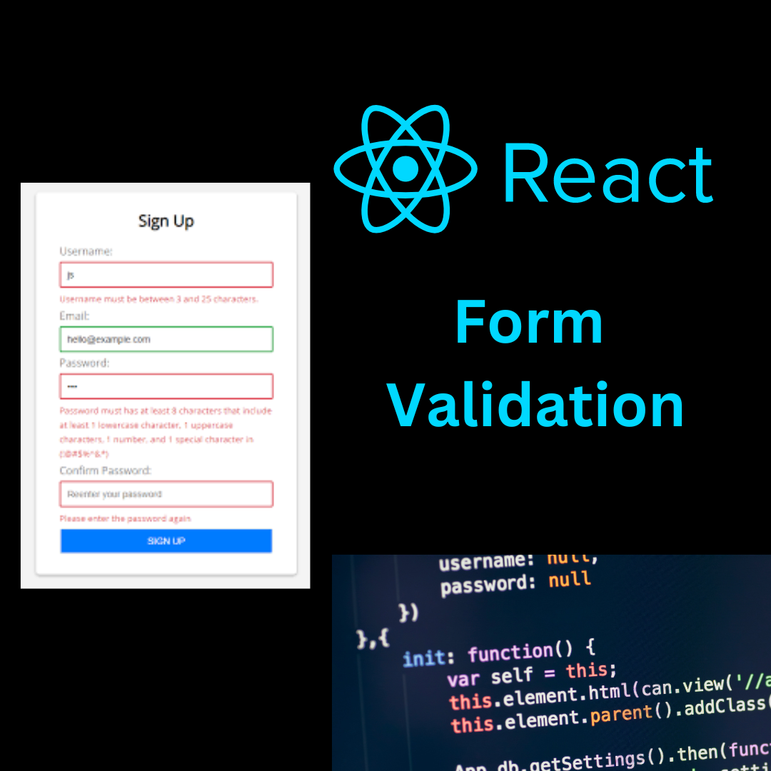 Form validation in react js functional component in 2024